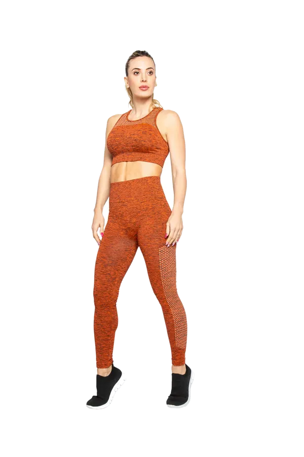Calza Chupin Tramada Jc S/Costura Naranja Cocot 10122