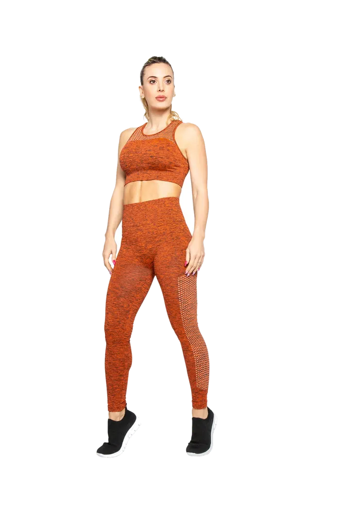 Calza Chupin Tramada Jc S/Costura Naranja Cocot 10122