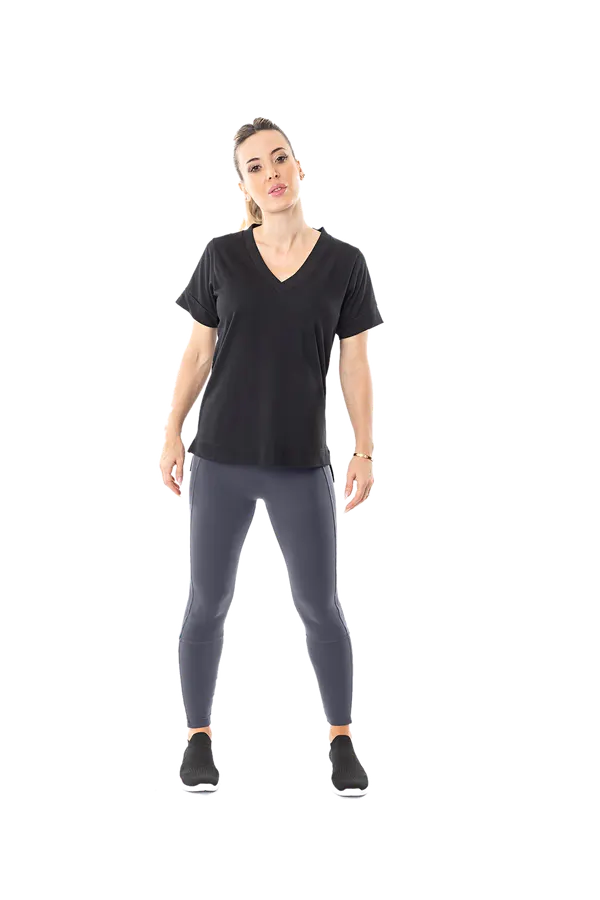 Remera Manga Corta Holgada Negro Cocot 10146