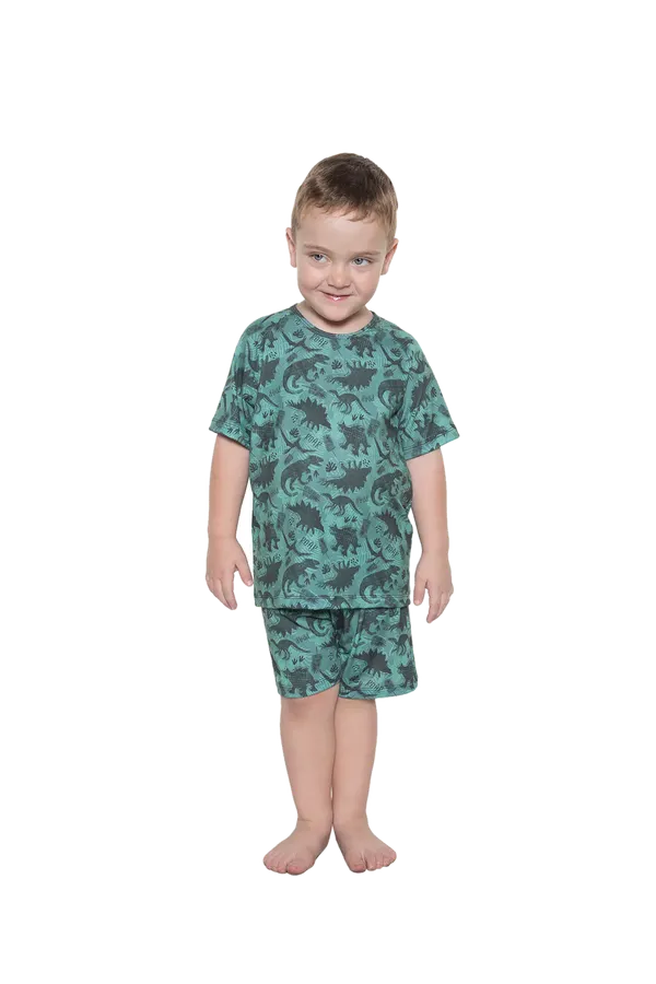 Pijama Kids M/Corta Camuflado Dino Verde Cocot 11726