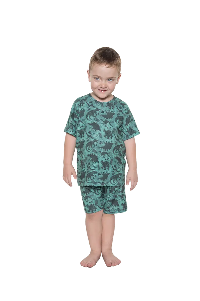 Pijama Kids M/Corta Camuflado Dino Verde Cocot 11726