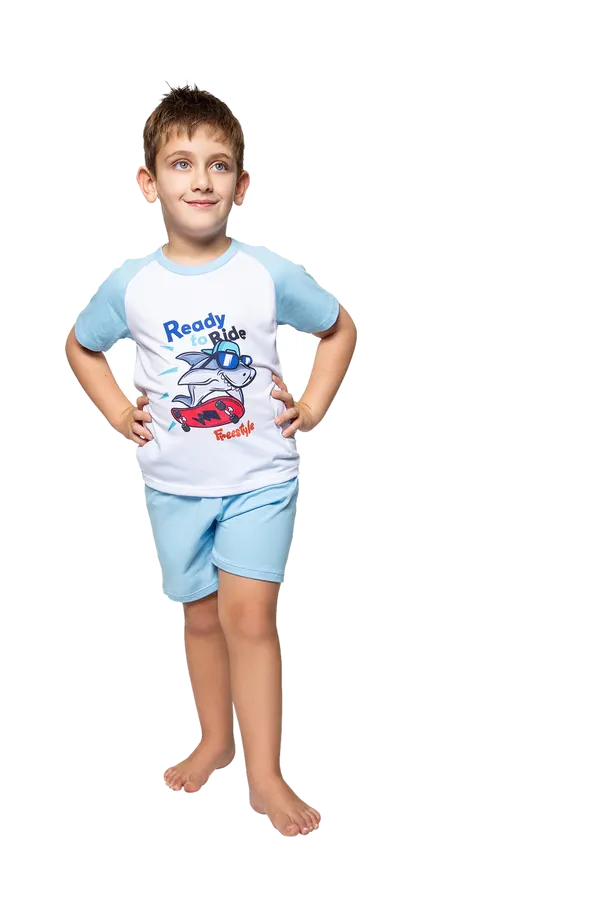 Pijama M/Corta Nino Tiburon Celeste Cocot 11747