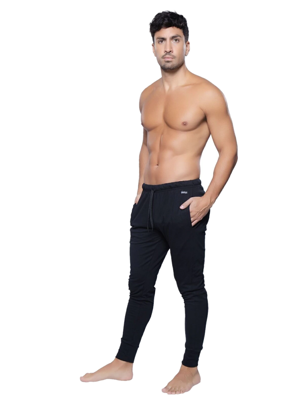 Pantalon Pijama Algodon Y Lycra Negro o Melange Cocot 11857