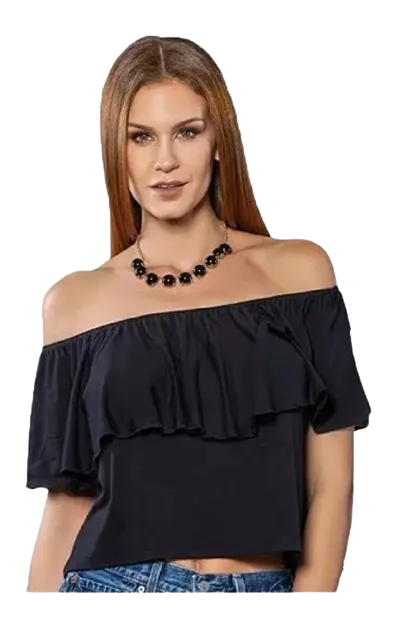 // Remera C/Volados Negro o Blanco Cocot 13046