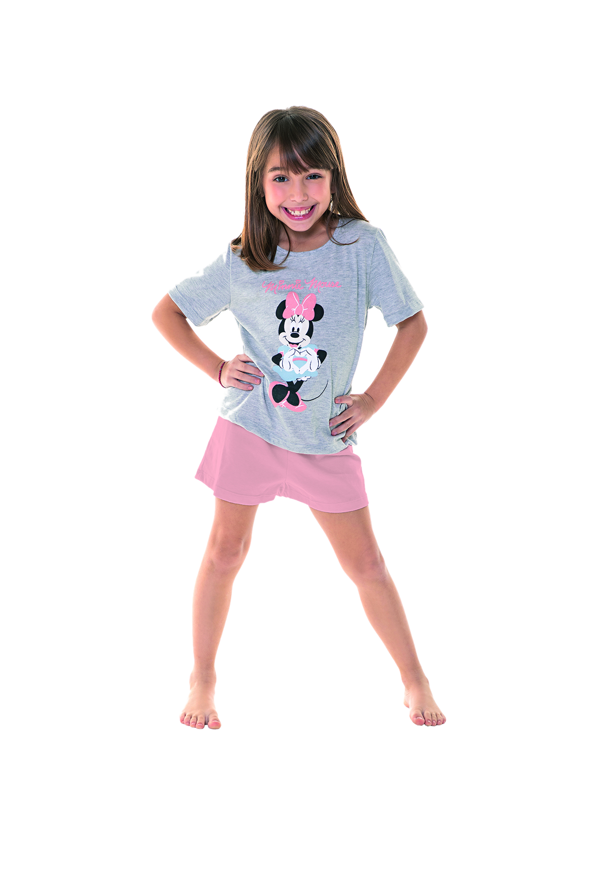 Pijama Manga Corta Minnie Corazon Melange Cocot 20332