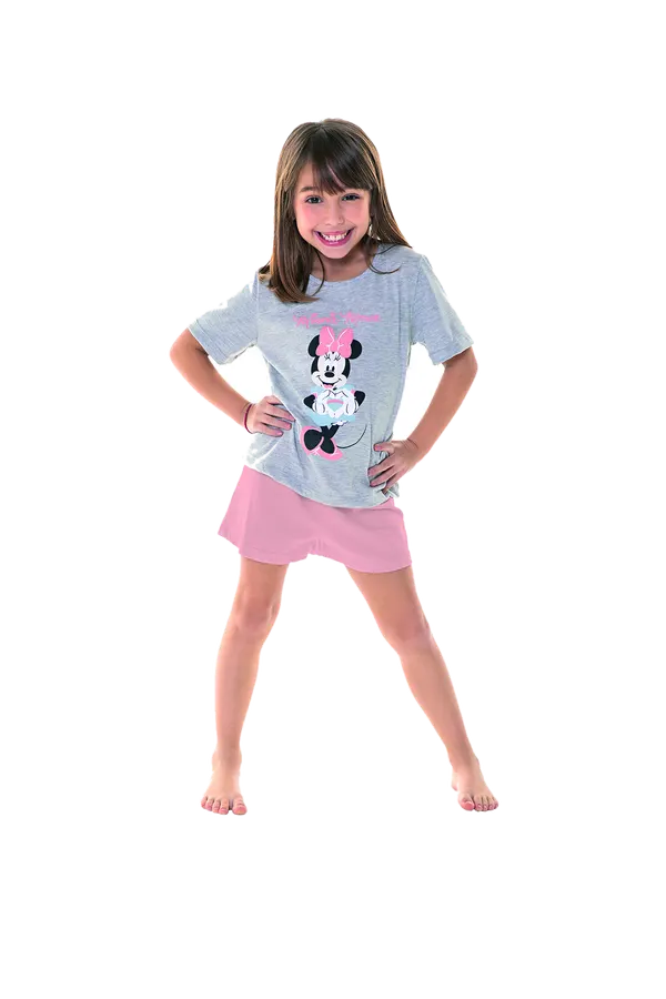 Pijama Manga Corta Minnie Corazon Melange Cocot 20332