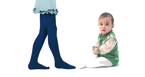 Panty Infantil Algodon Lisa Blanco o Azul Marino Cocot 3560