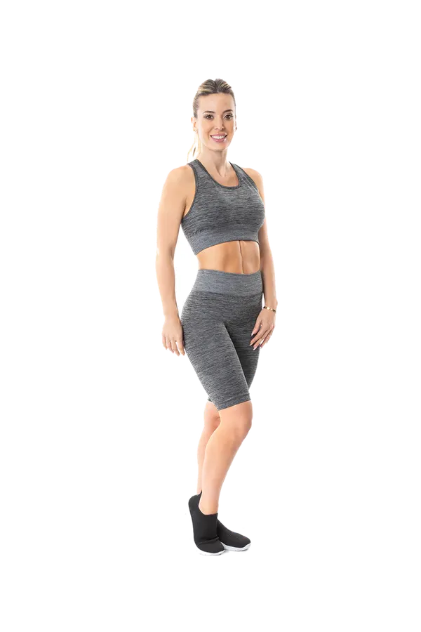 Top Melange Mix Sin Costura Negro o Azul Marino Cocot 5224