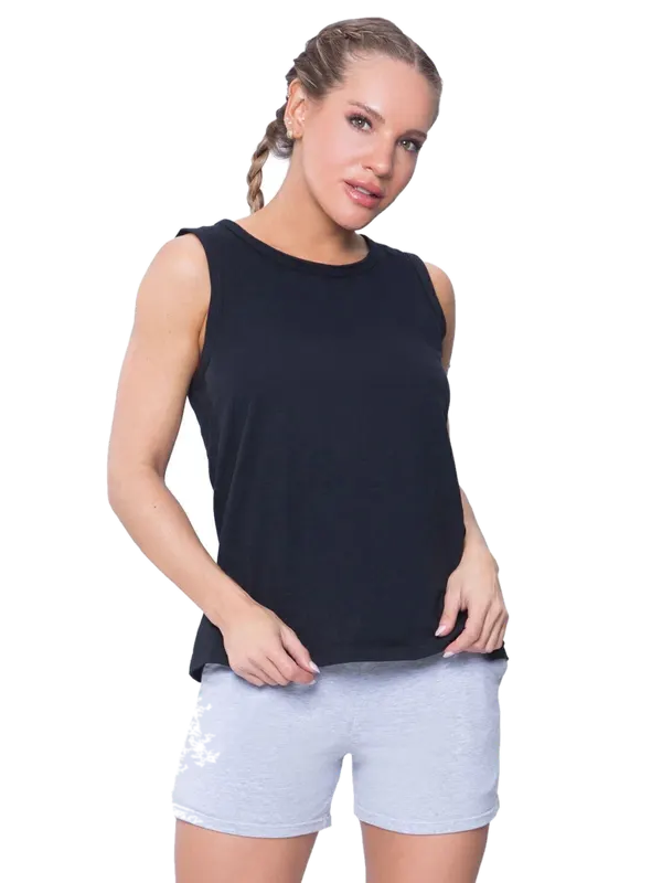 Remera De Algodon Sin Mangas Negro o Blanco o Melange Cocot 5247