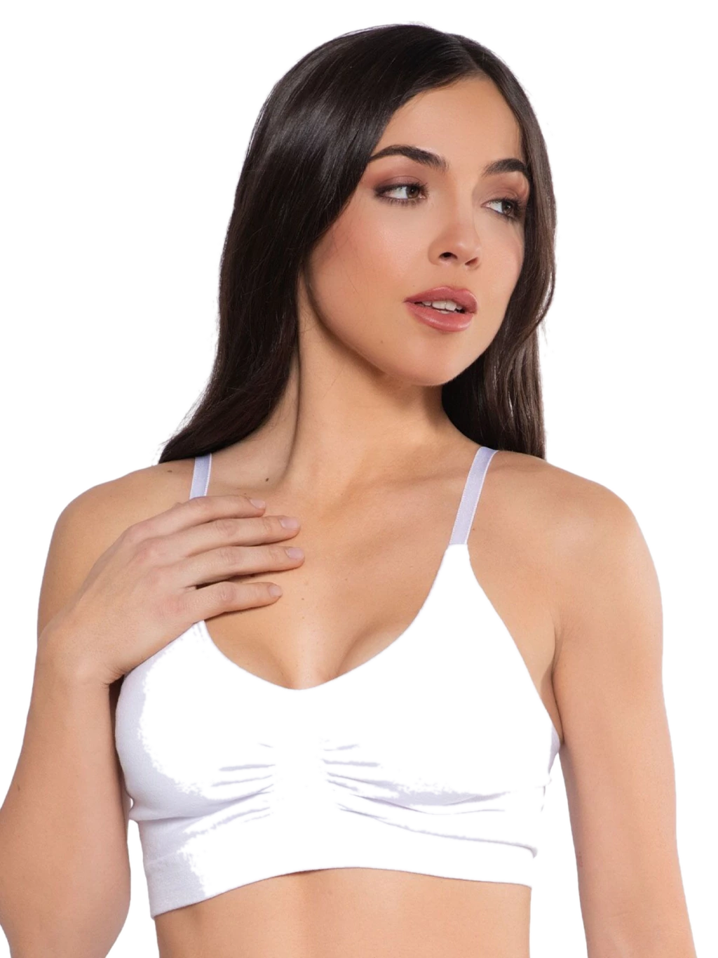 Top Reforzado Algodon Lycra Sin Costura Negro o Blanco o Avellana (32) Cocot 5533