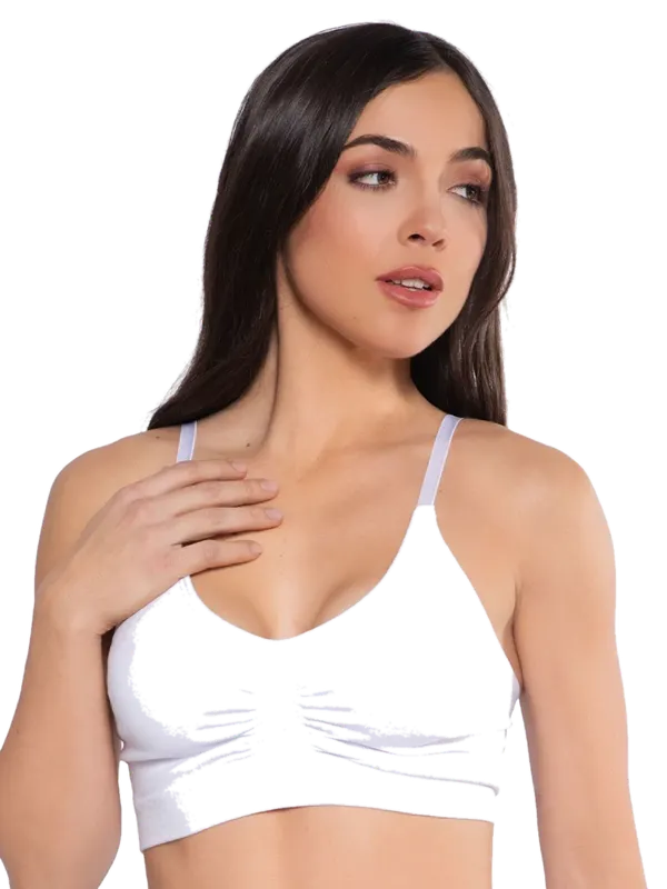 Top Reforzado Algodon Lycra Sin Costura Negro o Blanco o Avellana (32) Cocot 5533