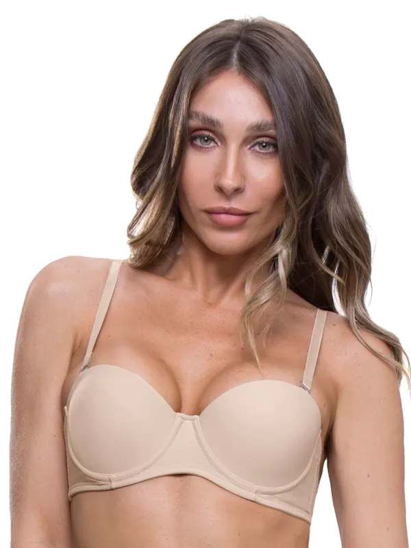 Corpino Strapless Segunda Piel Negro o Blanco o Avellana (32) Cocot 5646