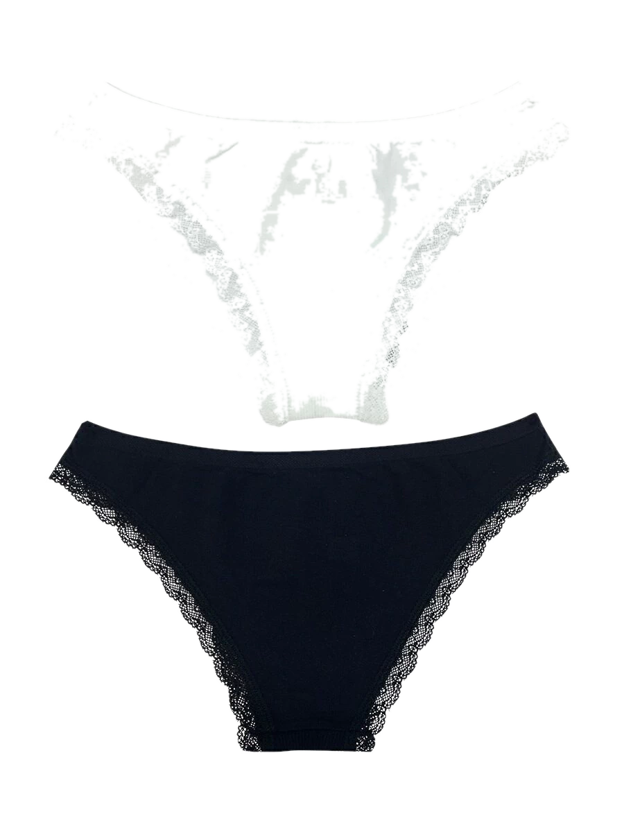 Vedetina Con Puntilla Sin Costura - Pack X2 Negro o Blanco Cocot 6010