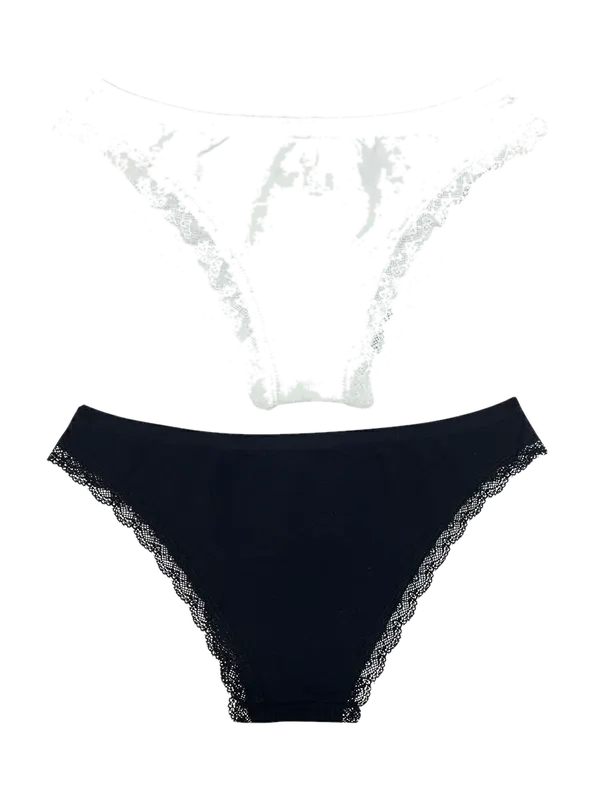 Vedetina Con Puntilla Sin Costura - Pack X2 Negro o Blanco Cocot 6010