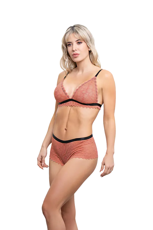 Triangulo Puntilla Flor Negro o Caramel Cocot 6129