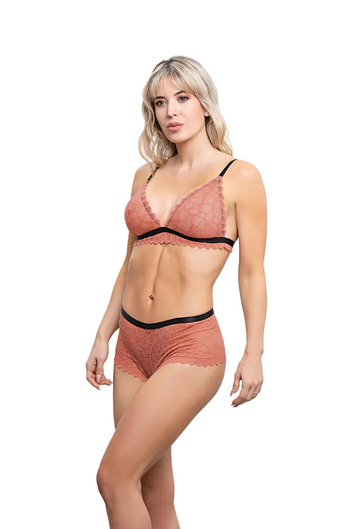 Triangulo Puntilla Flor Negro o Caramel Cocot 6129