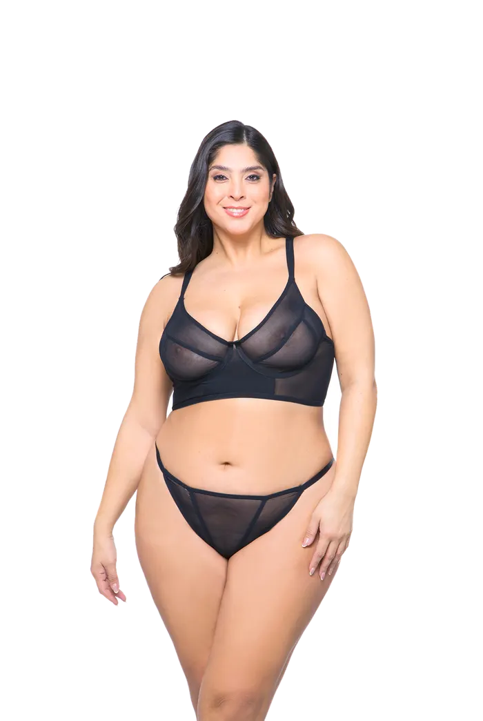 Tanga Colaless Tul Negro o Avellana (32) Cocot 6279