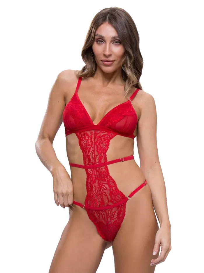 Body Tul Y Puntilla Negro o Rojo Cocot 6309