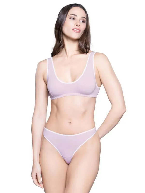 Conjunto Top Con Colaless Algodon Lycra Negro o Melange o Lila 26 Cocot 6469