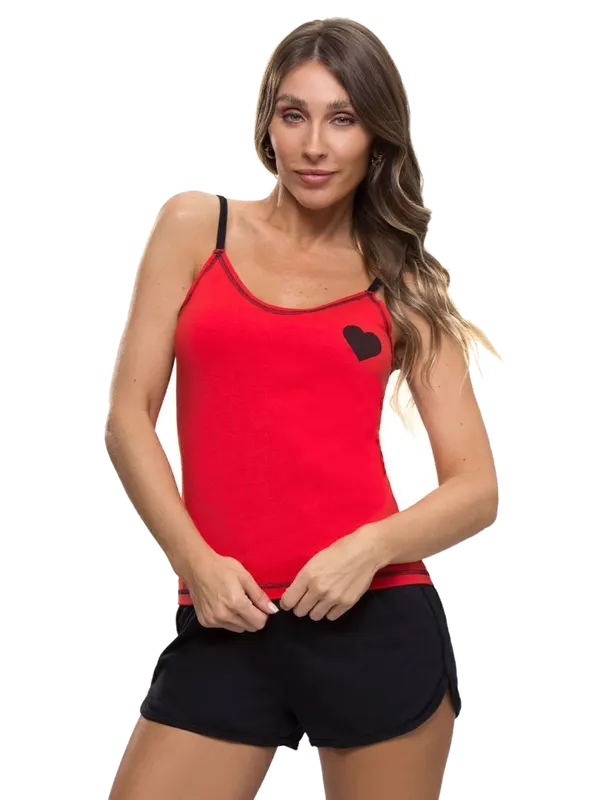 Pijama Con Bretel Corazon Rojo Cocot 7467