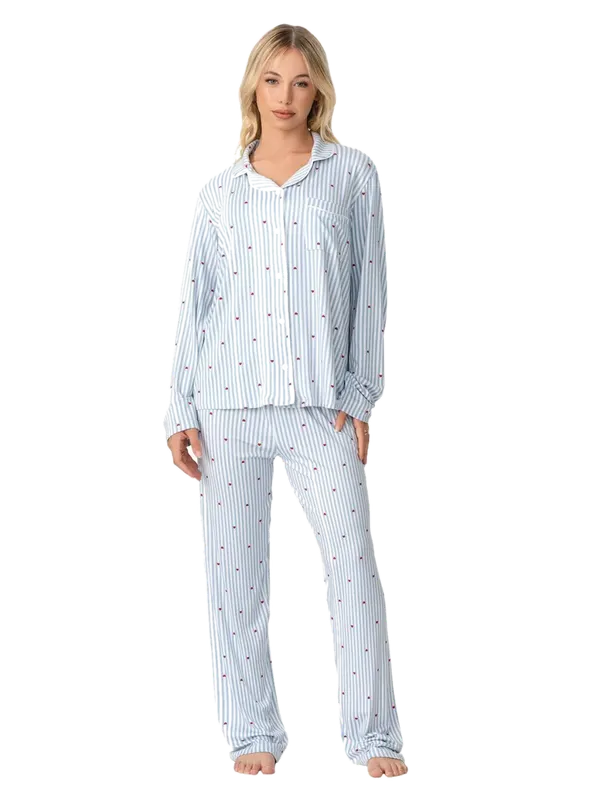 Pijama Camisero Estampado Leopardo o Rayado 26 Cocot 7471