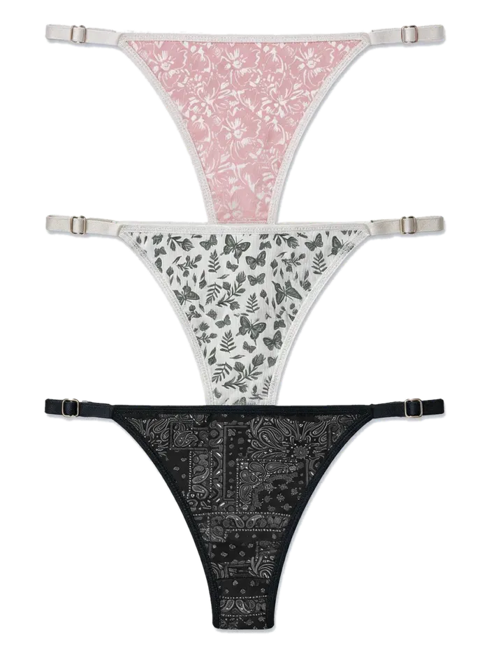 Tanga Colaless Estampada Spun Con Lycra Pack X 3 Surtido Cocot 9226